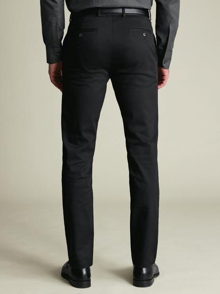 Charles Tyrwhitt Cotton Blend Chino Trousers - view 2, Black