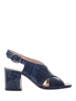 Moda in Pelle Naylani Block Heel Cross Strap Sandals, Navy - Snake