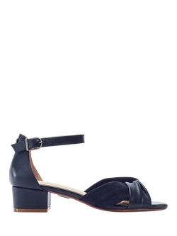 Moda in Pelle Macadima Leather Block Heel Sandals, Navy, Navy