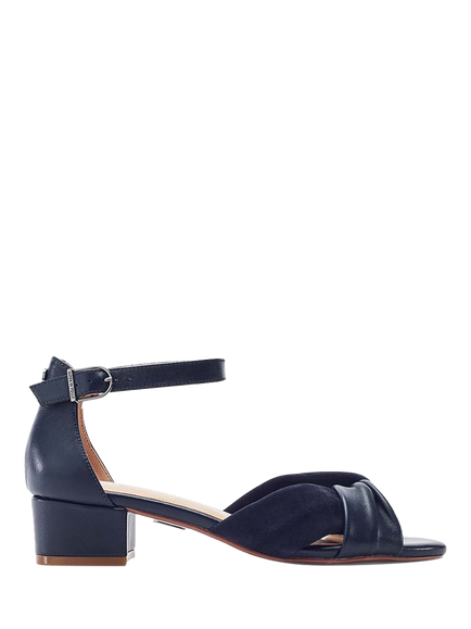 Moda in Pelle Macadima Leather Block Heel Sandals, Navy, Navy