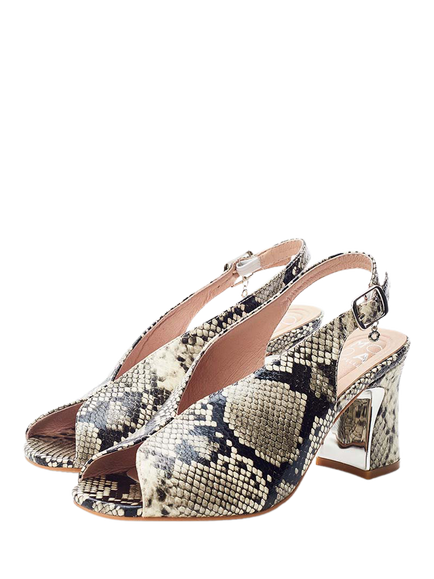 Moda in Pelle Love Peep Toe Slingback Sandals - view 2, Grey Mix