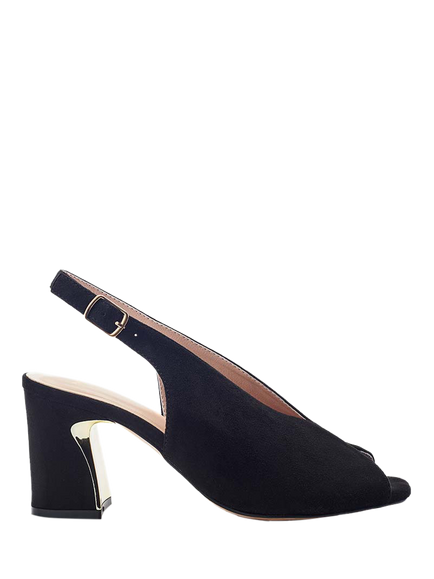 Moda in Pelle Love Alcantara Block Heel Slingback Sandals, Black