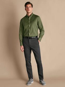 Charles Tyrwhitt Cotton Blend Chino Trousers - view 2, Dark Grey