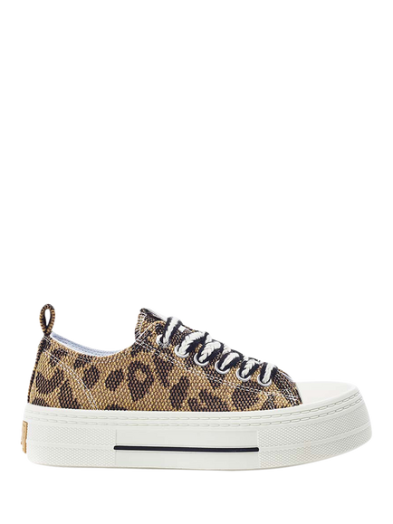 Moda in Pelle Betta Raffia Lace Up Trainers, Black Multi, Black Multi