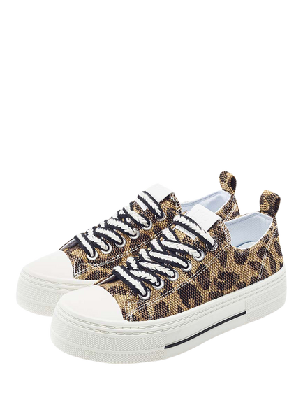 Moda in Pelle Betta Raffia Lace Up Trainers, Black Multi - view 2, Black Multi