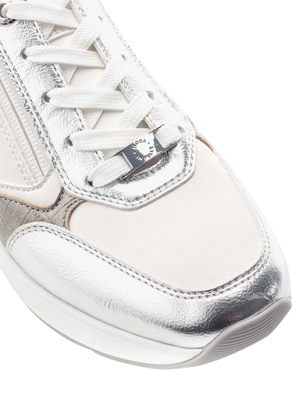Moda in Pelle Bellaa Porvair Lace Up Trainers, White - view 2, White