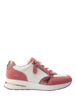 Moda in Pelle Bellaa Suede Lace Up Trainers, Pink