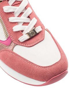 Moda in Pelle Bellaa Suede Lace Up Trainers - view 2, Pink