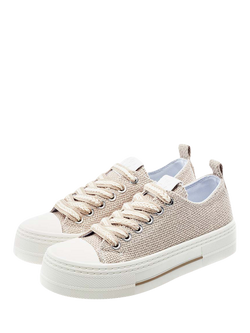 Moda in Pelle Betta Lace Up Trainers, Natural - view 2, Natural