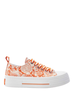 Moda in Pelle Betta Lace Up Trainers, Orange, Orange