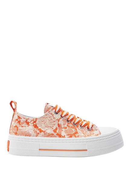Moda in Pelle Betta Lace Up Trainers, Orange, Orange
