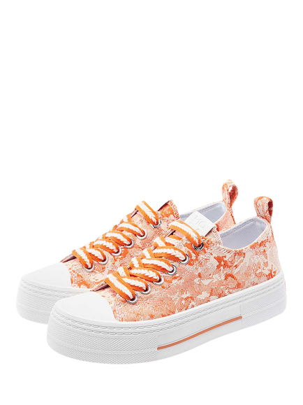 Moda in Pelle Betta Lace Up Trainers, Orange - view 2, Orange