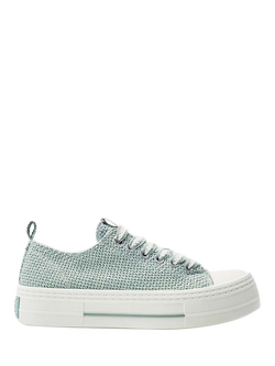 Moda in Pelle Betta Raffia Lace Up Trainers, Mint Green, Mint Green