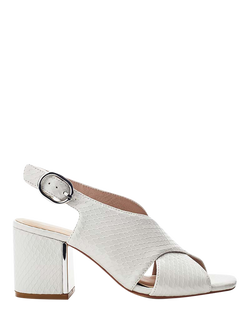 Moda in Pelle Naylani Block Heel Cross Strap Sandals, White Multi, White Multi