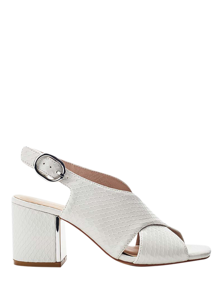 Moda in Pelle Naylani Block Heel Cross Strap Sandals, White Multi, White Multi