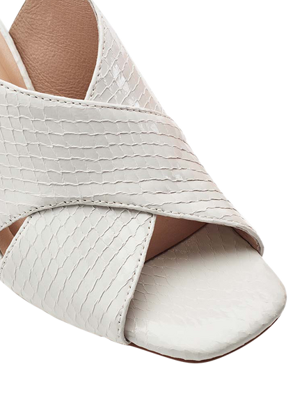 Moda in Pelle Naylani Block Heel Cross Strap Sandals, White Multi - view 2, White Multi