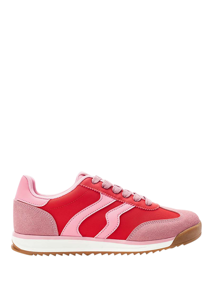 Moda in Pelle Biankah Porvair Lace Up Trainers, Pink, Pink