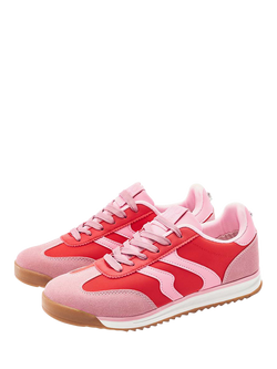 Moda in Pelle Biankah Porvair Lace Up Trainers, Pink - view 2, Pink