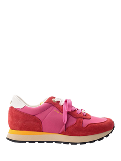 Moda in Pelle Billiee Suede Lace Up Trainers, Fuschia