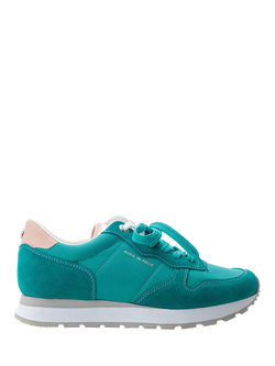 Moda in Pelle Billiee Suede Lace Up Trainers, Turquoise