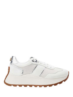 Moda in Pelle Demee Porvair Lace Up Trainers, White, White