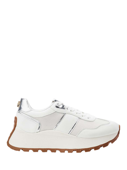 Moda in Pelle Demee Porvair Lace Up Trainers, White, White