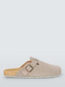 John Lewis Portrush Suede Clogs, Grey, Grey