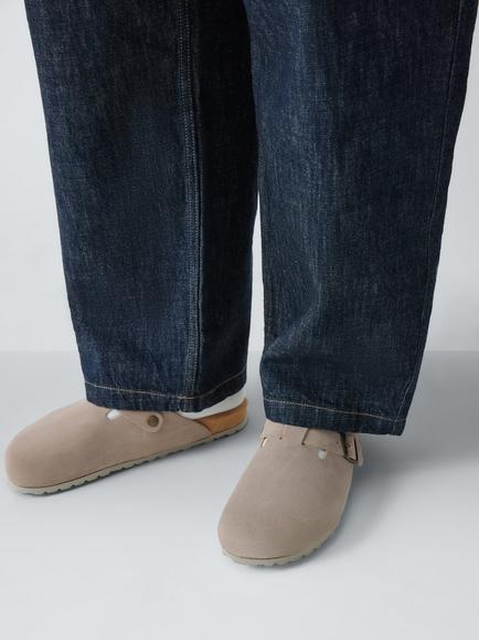 John Lewis Portrush Suede Clogs, Grey - view 2, Grey