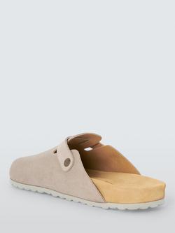 John Lewis Portrush Suede Clogs, Grey - view 2, Grey