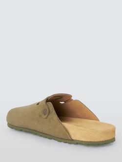 John Lewis Portrush Suede Clogs, Khaki - view 2, Khaki