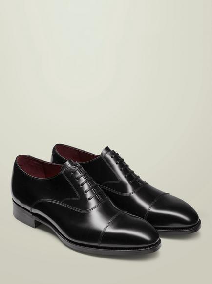 Charles Tyrwhitt Leather Oxford Shoes, Black - view 2, Black