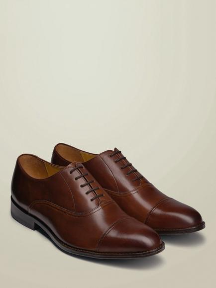 Charles Tyrwhitt Leather Lace Up Oxford Shoes, Chocolate Brown - view 2, Chocolate Brown