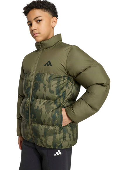 adidas Kids' Padded Camo Print Jacket, Olive Strata/ Night Cargo/ Jungle Ink, Olive Strata/ Night Cargo/ Jungle Ink