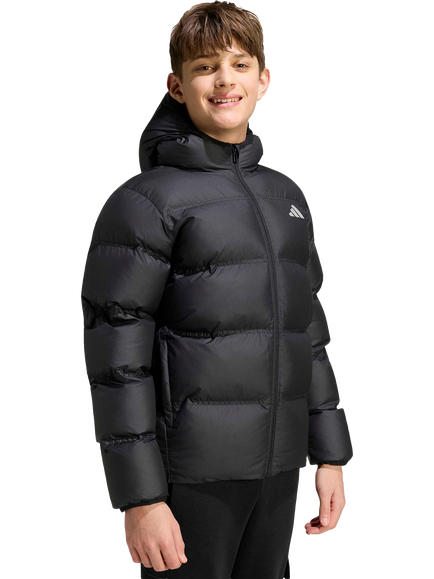 adidas Kids' Synthetic Down Jacket, Black/Reflective Silver, Black/Reflective Silver