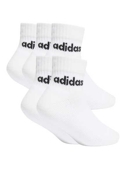 adidas Kids' Cotton Blend Ankle Socks, Pack of 5, White, White