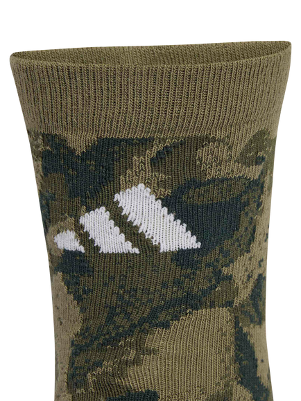 adidas Kids' Cotton Blend Camo Ankle Socks, Pack of 3, Olive Strata/White - view 2, Olive Strata/White
