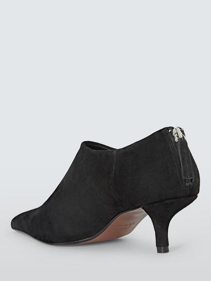John Lewis Antigua Suede Ultra Pointed Toe Cropped Court Shoes Boots, Black - view 2, Black