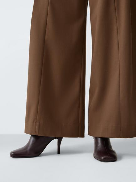 John Lewis Aruba Leather Square Toe Unlined Dressy Shoe Boot Courts, Bordeaux - view 2, Bordeaux