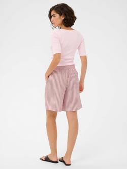 KAFFE Kalara Striped Relax Fit Shorts, Pink - view 2, Pink
