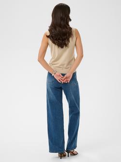 KAFFE Kalizza V-Neck Knit Vest, Cream - view 2, Cream
