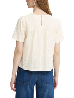 ICHI Lana Embroidered Top, Birch - view 2, Birch