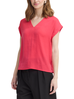 ICHI Crissy V-Neck Top, Azalea, Azalea