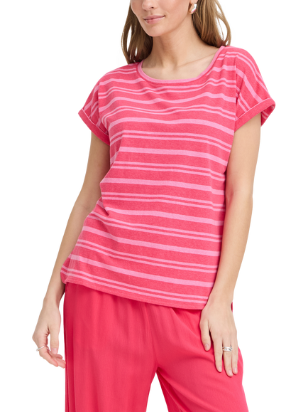 ICHI Yulietta Stripe T-Shirt, Wild Orchid, Wild Orchid