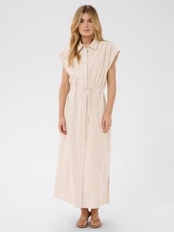 Saint Tropez Striped Cotton Maxi Shirt Dress, Toasted Coconut/Ice, Toasted Coconut/Ice