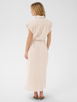 Saint Tropez Striped Cotton Maxi Shirt Dress, Toasted Coconut/Ice - view 2, Toasted Coconut/Ice