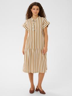 Saint Tropez Zalinda Striped Tie Neck Dress - view 2, Tigers Eye Stripe
