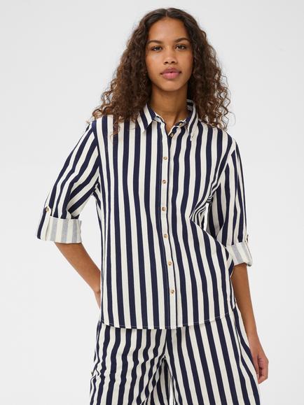 Saint Tropez Zalinda Striped Shirt, Eclipse Ice Stripe