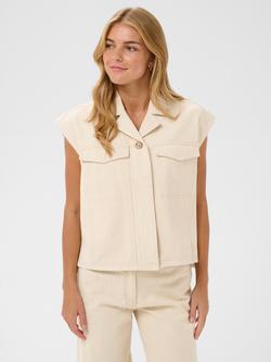 Saint Tropez Ryder Cotton Waistcoat, Beige, Beige