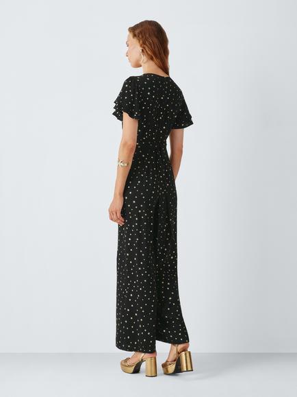 John Lewis x RIXO Jayden Star Print Jumpsuit, Black/Multi - view 2, Black/Multi