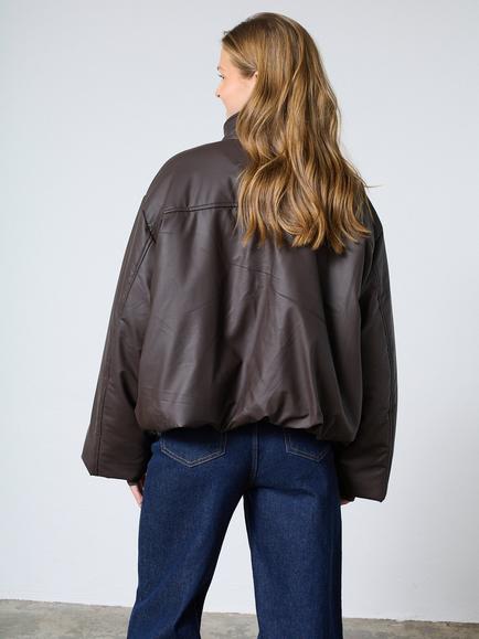 Sisters Point Dinitri High Neck Jacket, Chocolate - view 2, Chocolate